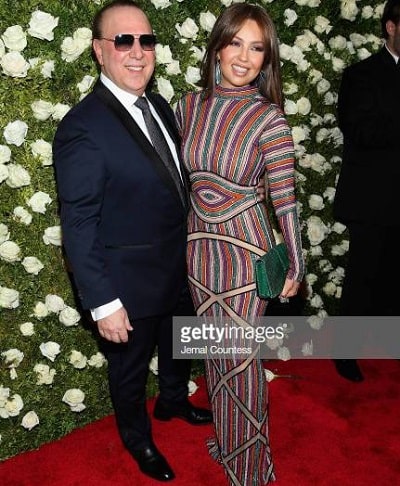 A picture of Thalia with her husband, Tommy Mottola.